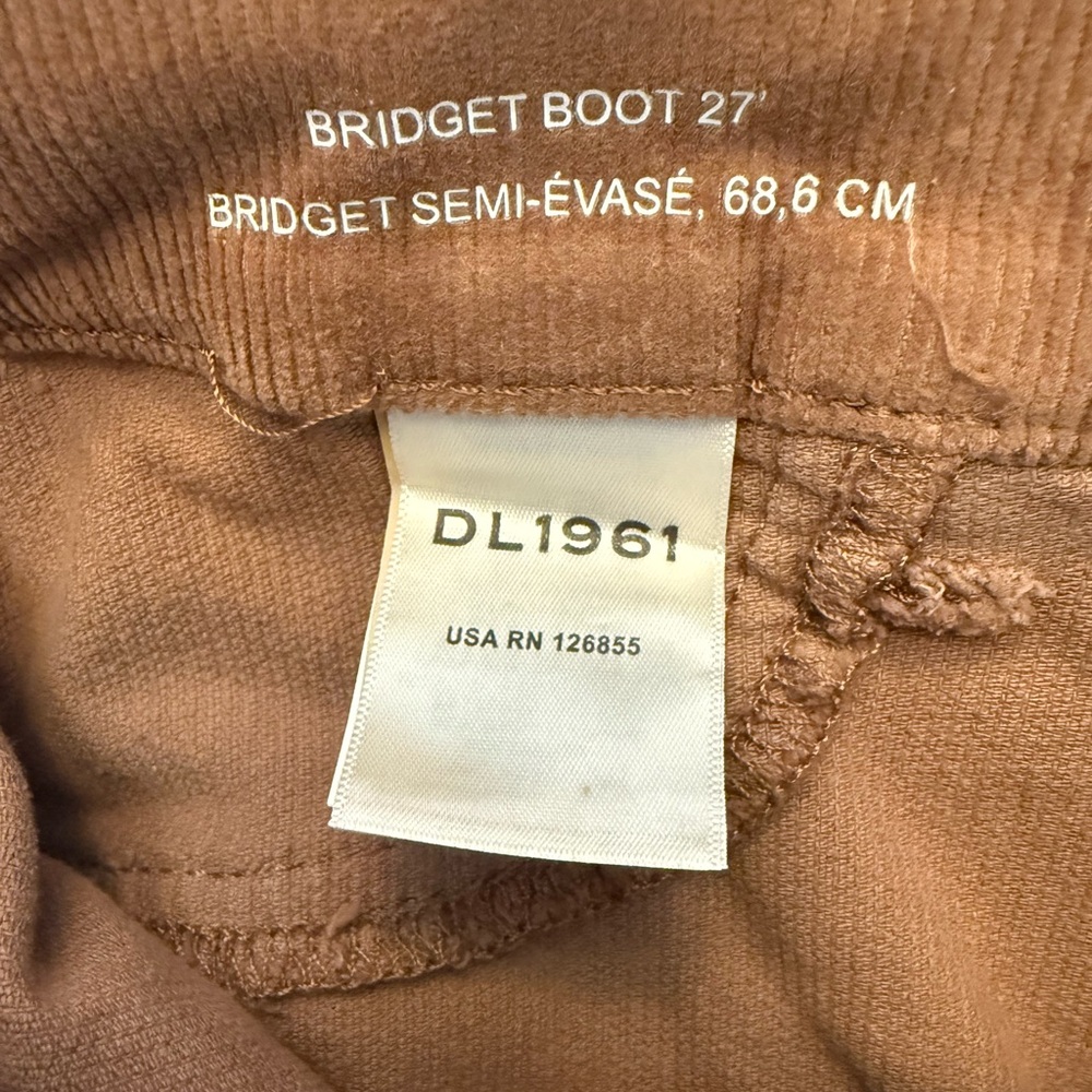 DL1961 Bridget Boot High Rise Corduroy Crop Pants in Teddy Taupe Size 27 - Picture 7 of 10